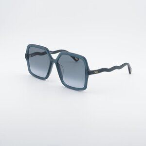 Chloe CH0086SA 008 Sunglasses Blue Square Frame, Blue Lenses